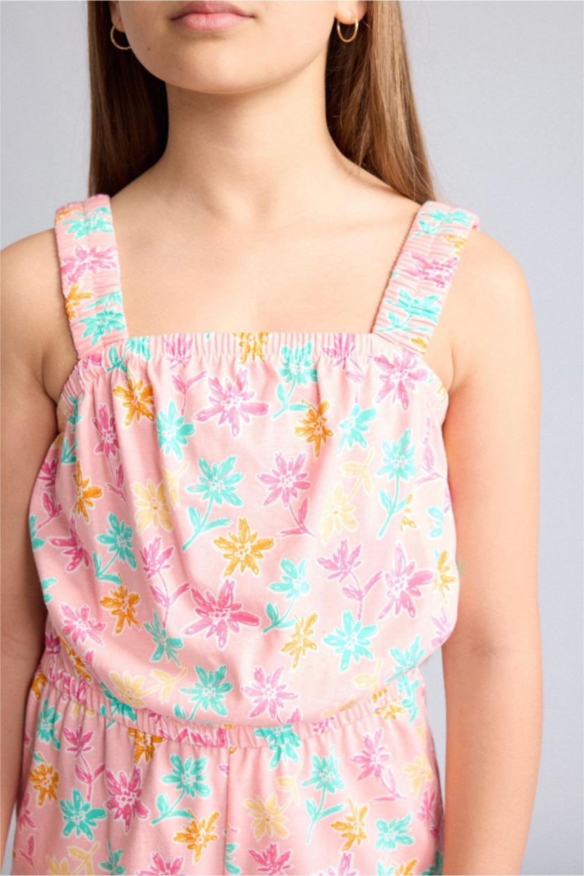 Young Girls - Teen Girls Beige Regular Fit Sleeveless Jumpsuit