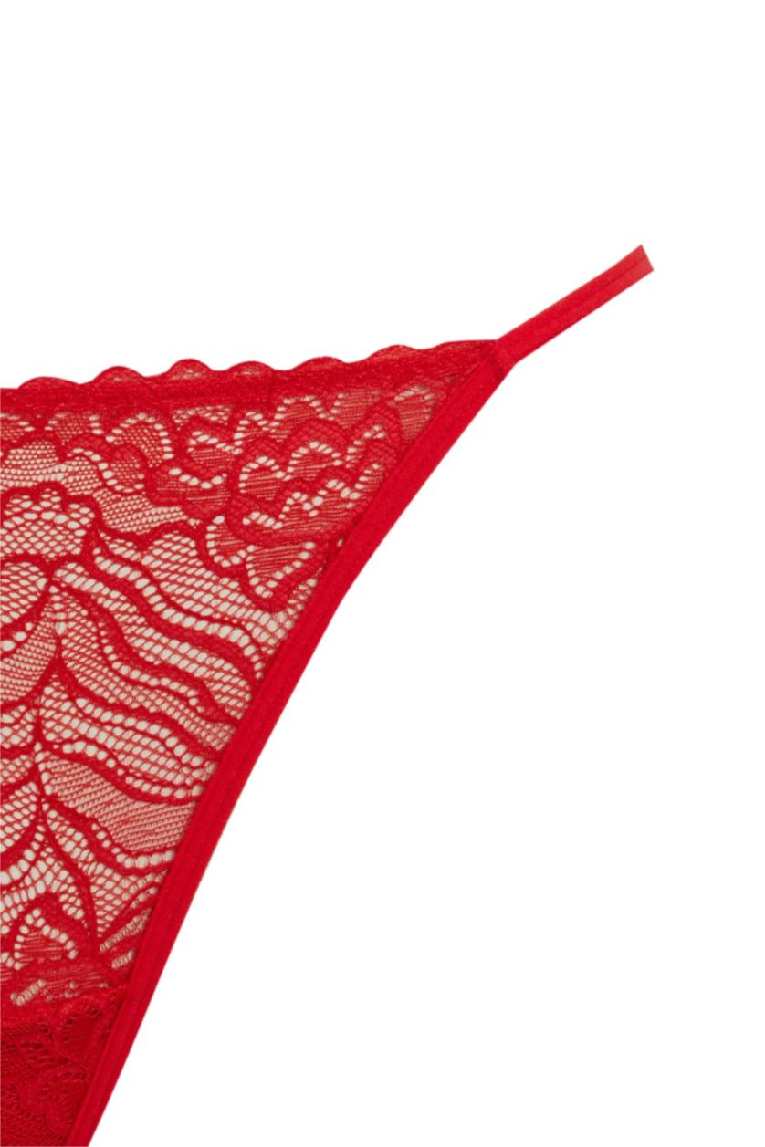FEMME Rouge Slip String dentelle de Noël Rouge Pour Femme de Fall In Love