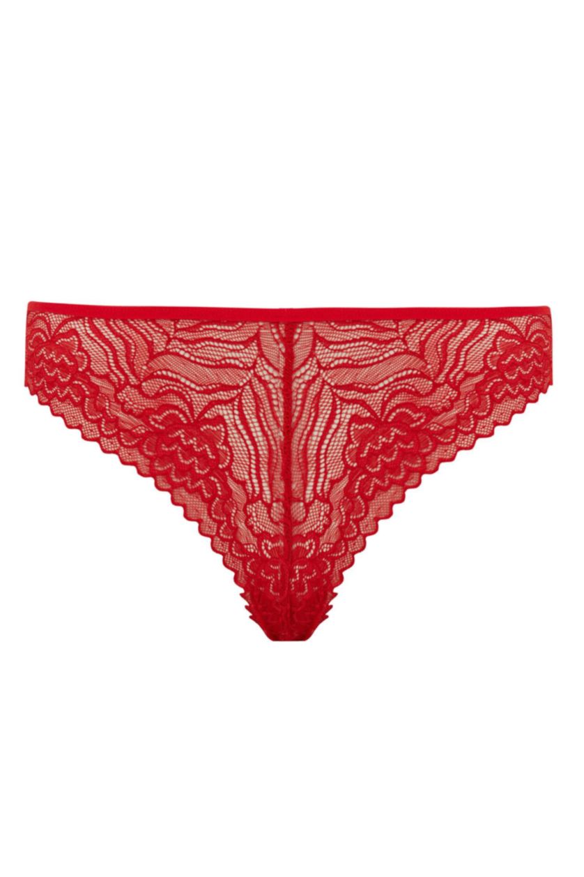 نساء أحمر كلوت سليب برازيلي دانتيل من Fall In Love