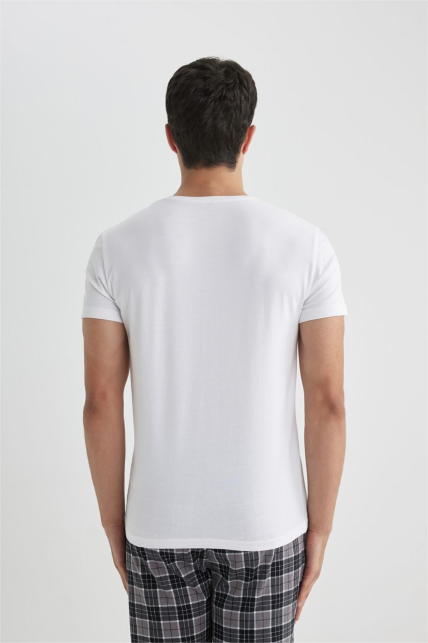MAN White Slim Fit V-Neck Top