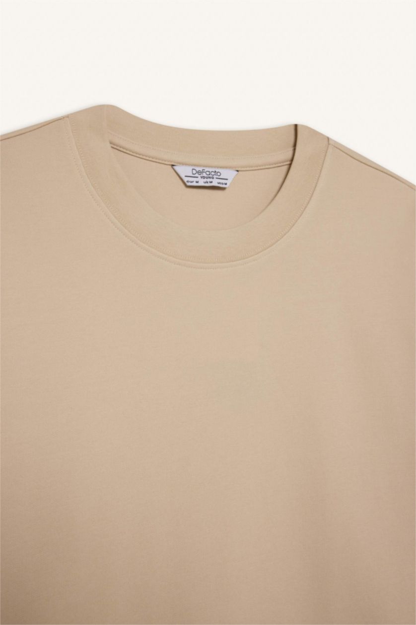 Erkek Bej Nefes Alabilen Kumaş Tişört