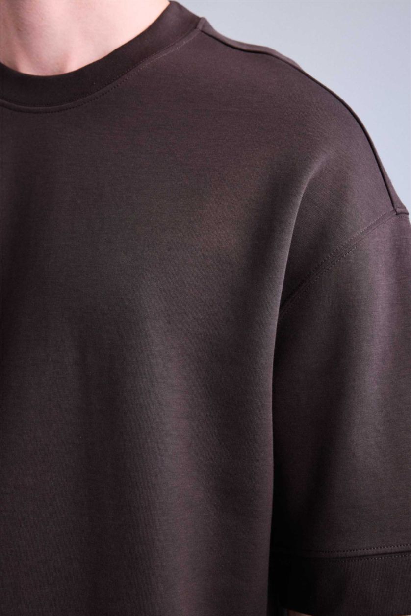 Men Brown Short Sleeve T-Shirt