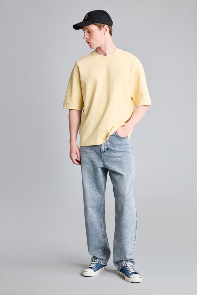 Men Yellow Short Sleeve T-Shirt