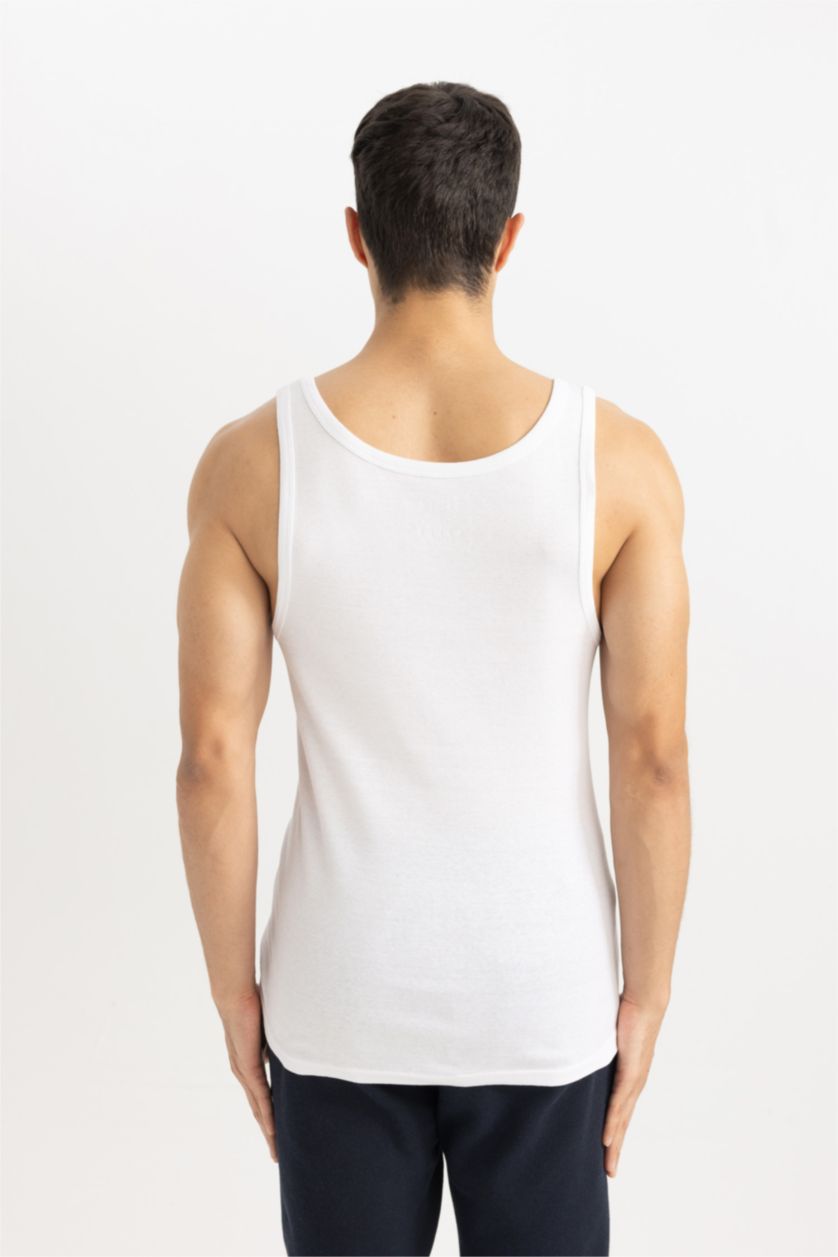 HOMME Blanc Débardeur en Ribbana Slim