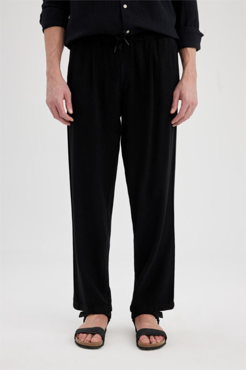 MAN Black Regular Fit Trousers