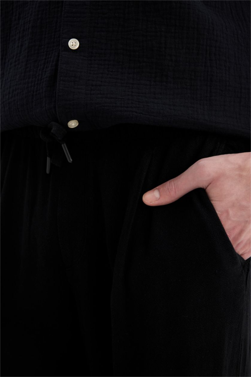 MAN Black Regular Fit Trousers