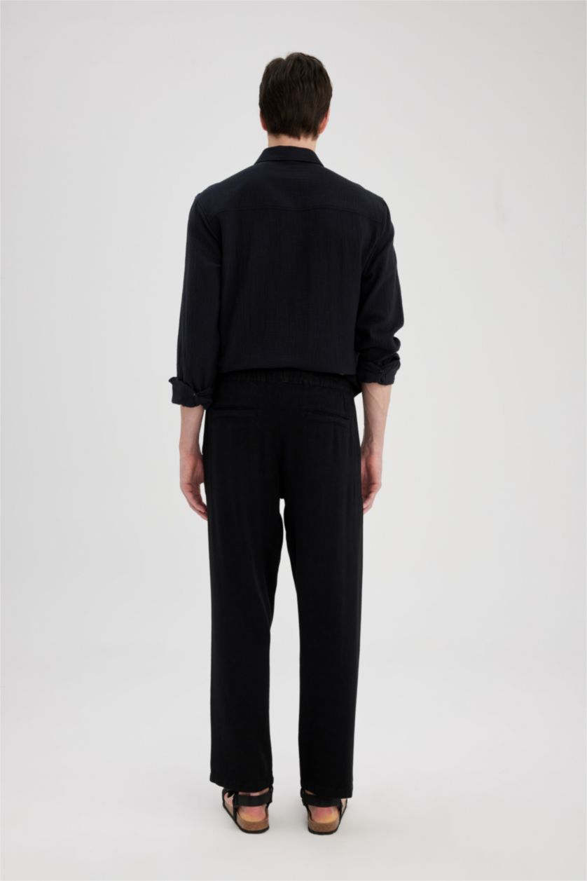 MAN Black Regular Fit Trousers