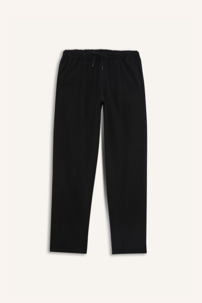 MAN Black Regular Fit Trousers