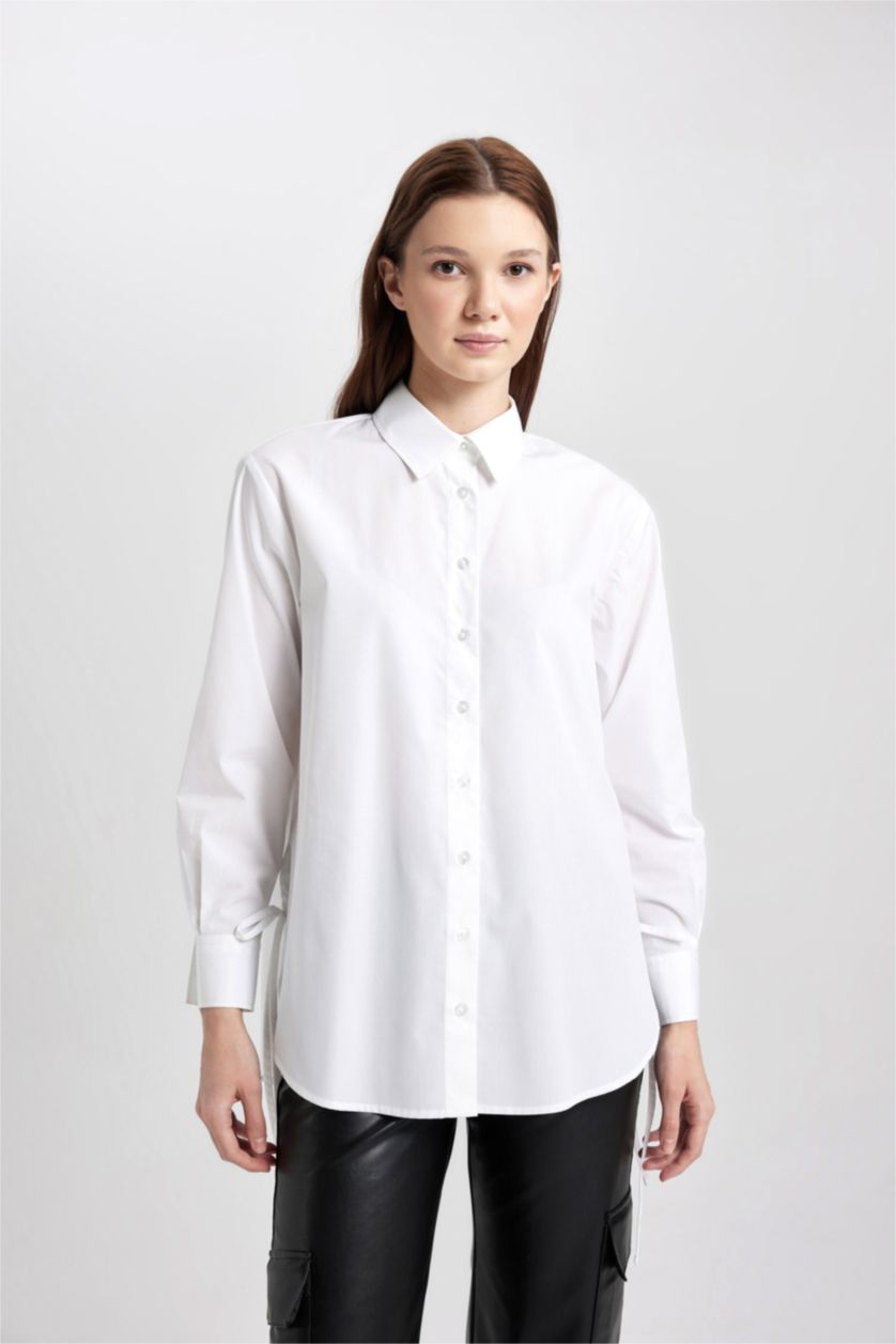 WOMAN White Relax Fit Poplin Long Sleeve Tunic