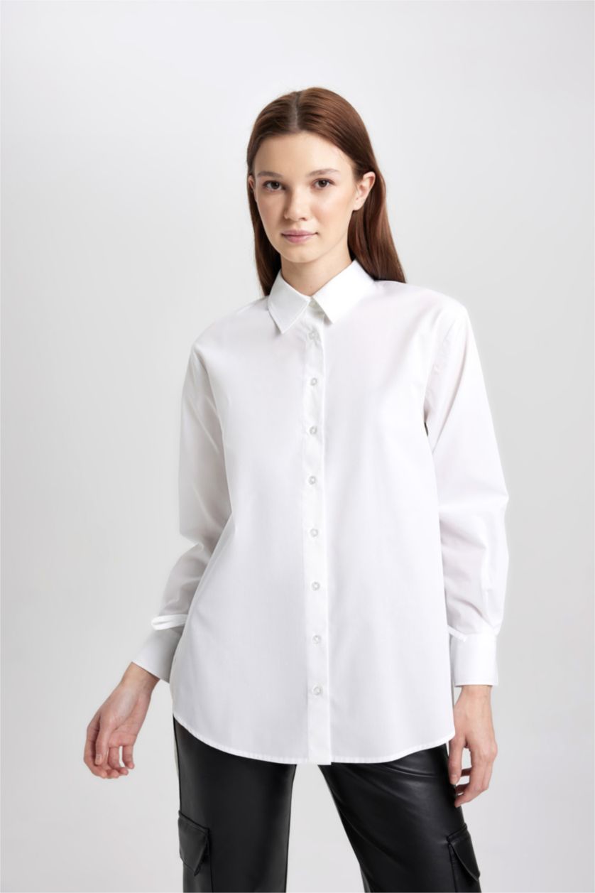 WOMAN White Relax Fit Poplin Long Sleeve Tunic