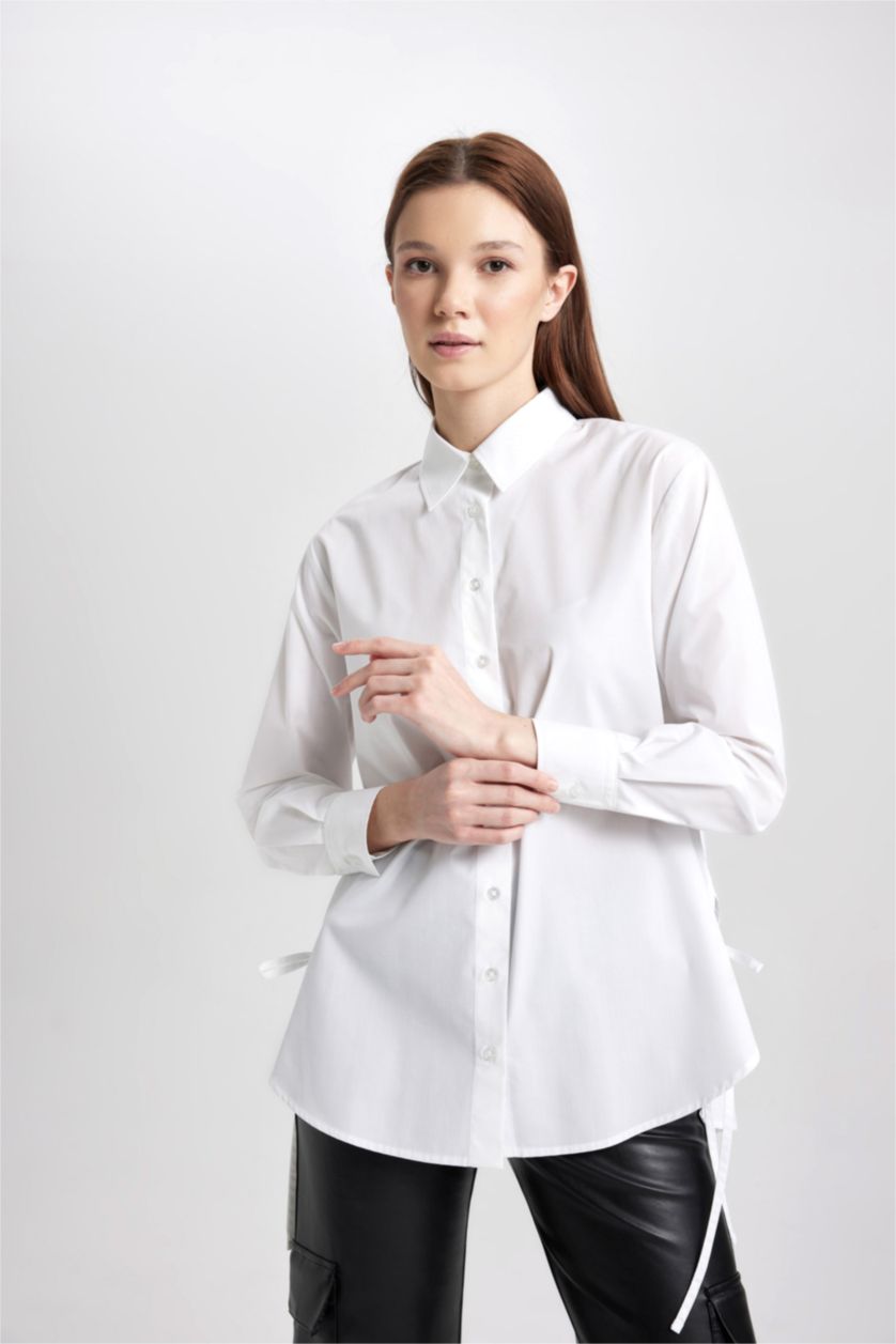 WOMAN White Relax Fit Poplin Long Sleeve Tunic