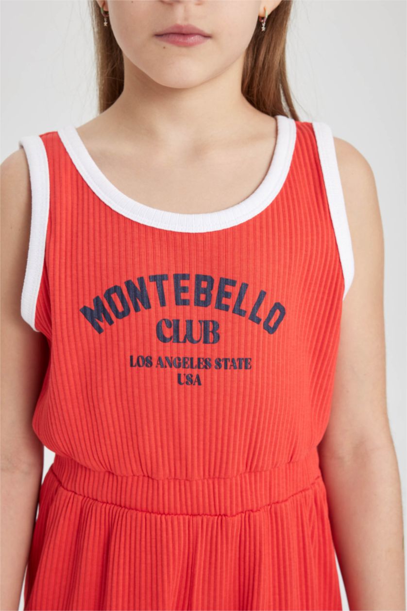 FILLES Rouge Clair Combinaison Longue Imprimé Sans Manches pour Fille