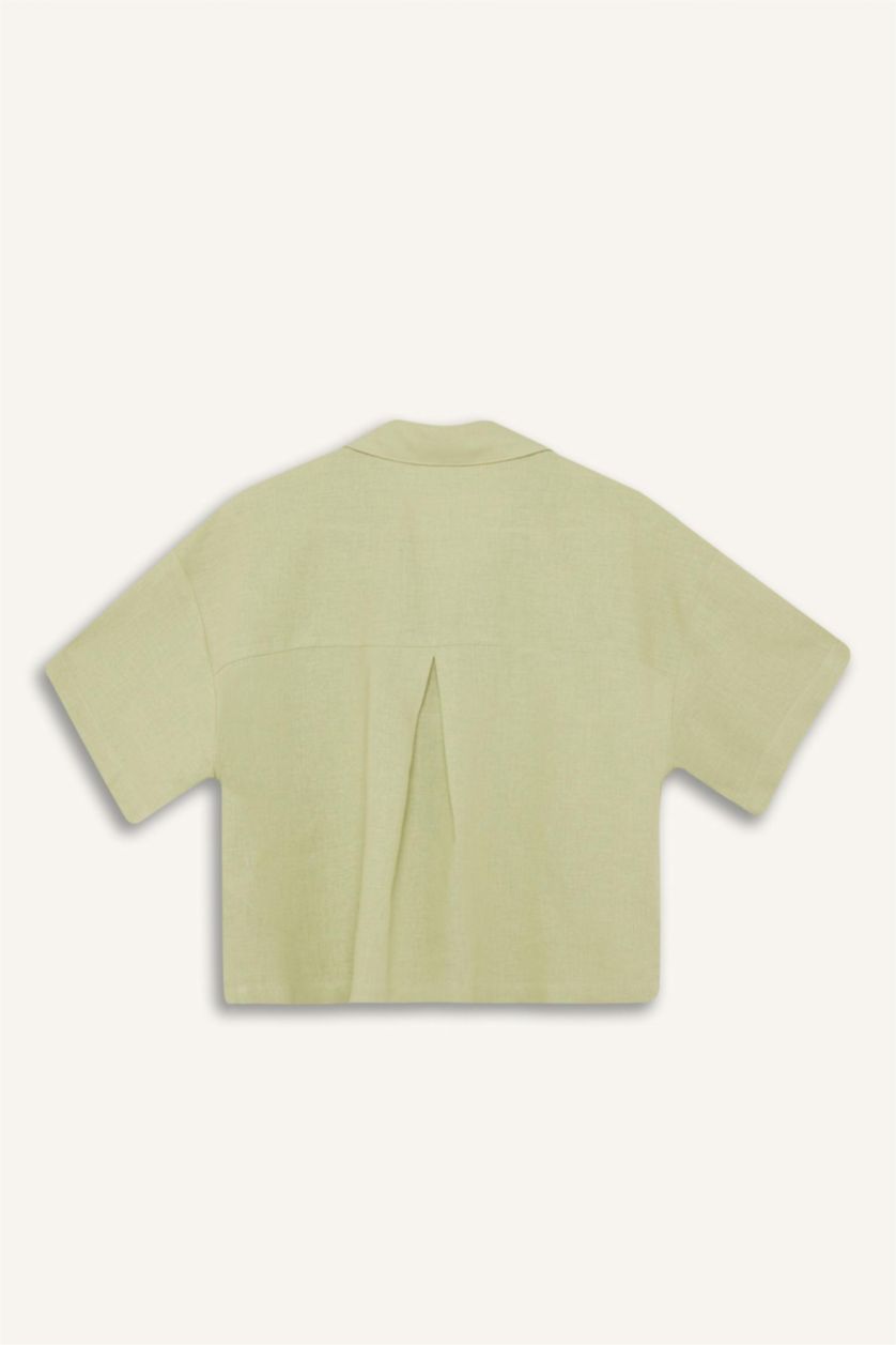 Әйелдерге ашық жасыл үлкен пішім Қысқа жеңді көйлек