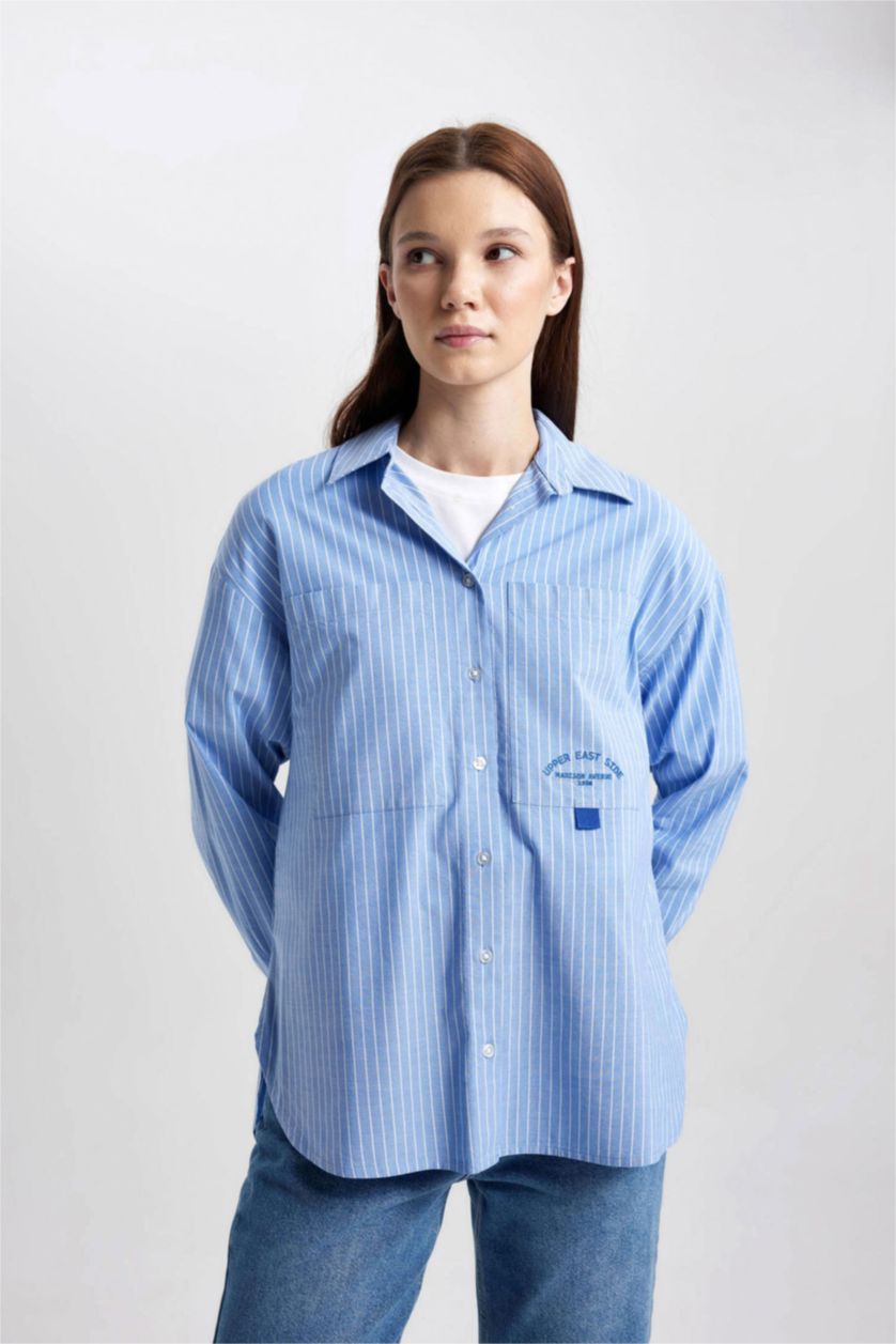 WOMAN Blue Relax Fit Long Sleeve Tunic