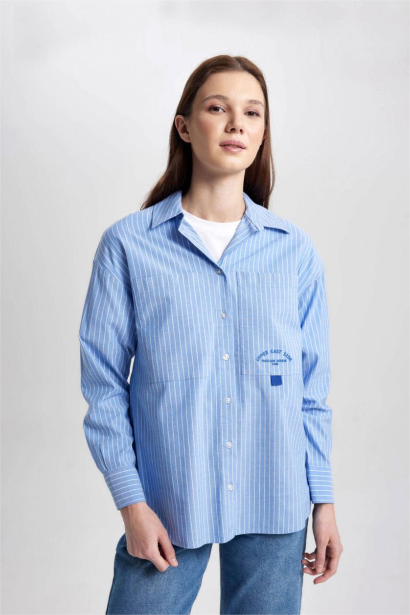 WOMAN Blue Relax Fit Long Sleeve Tunic