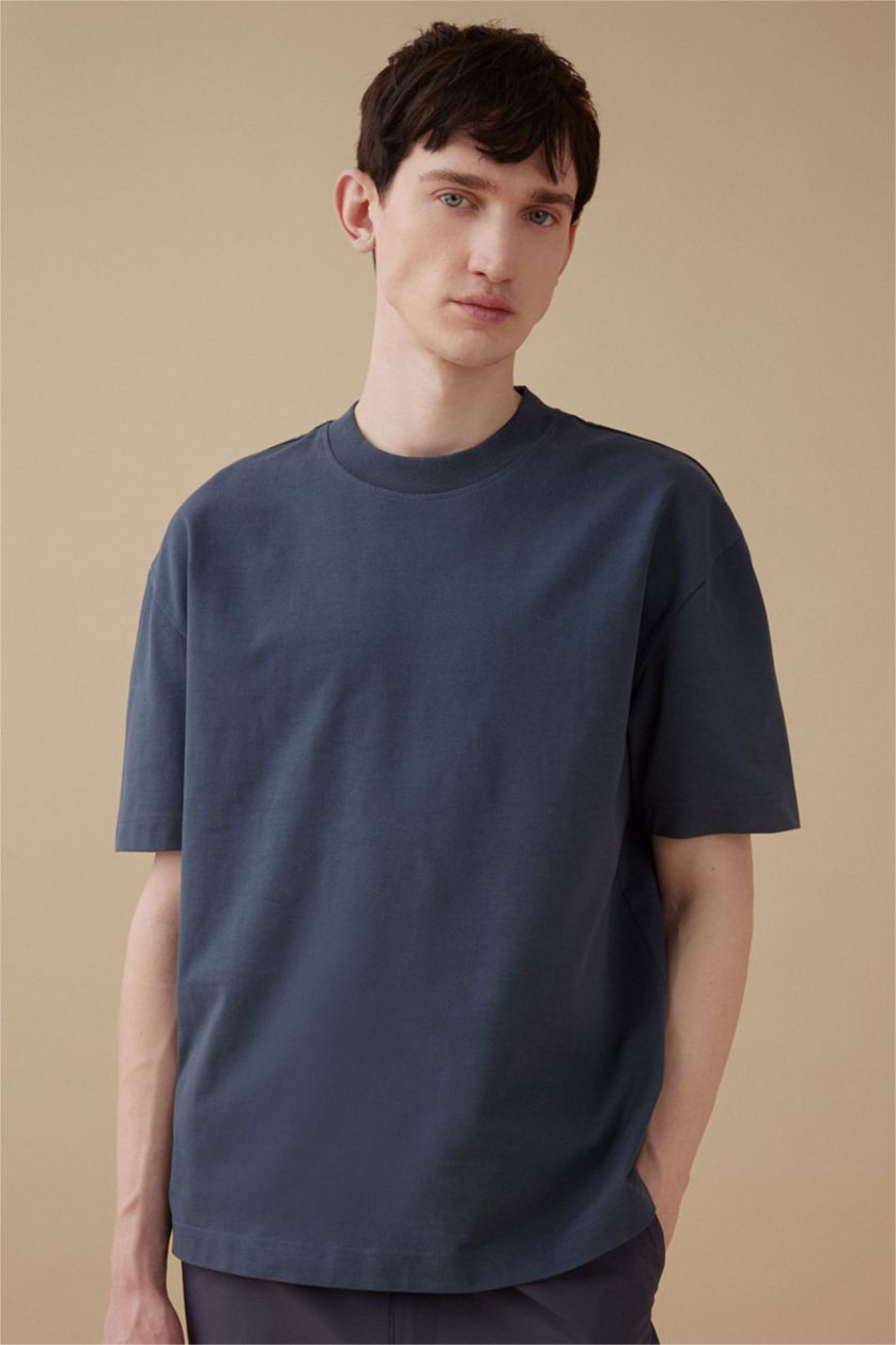 Man NAVY Oversize Fit Crew Neck Short Sleeve T-Shirt