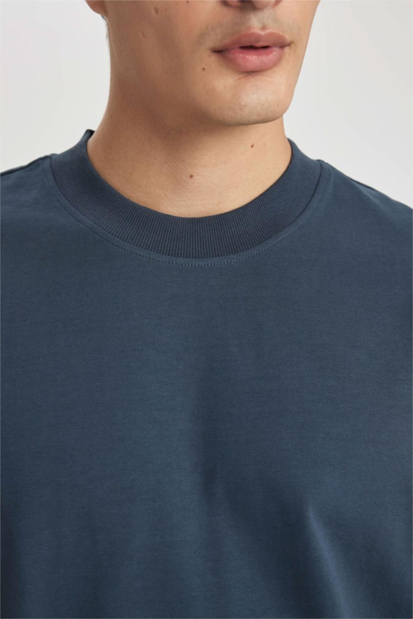 Man NAVY Oversize Fit Crew Neck Short Sleeve T-Shirt