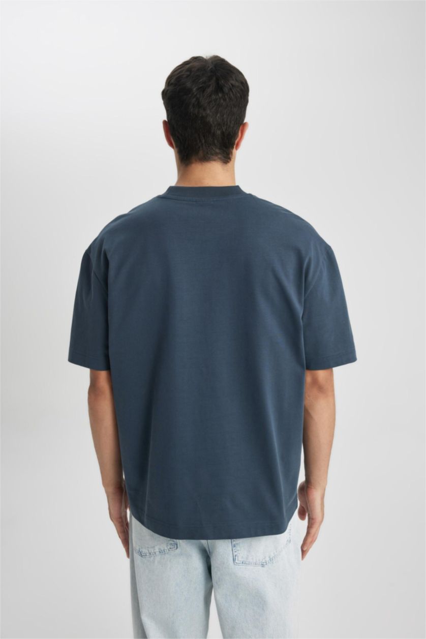 Man NAVY Oversize Fit Crew Neck Short Sleeve T-Shirt