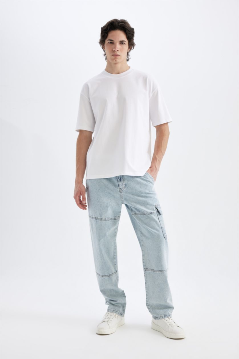 MAN White Oversize Fit Crew Neck Short Sleeve T-shirt