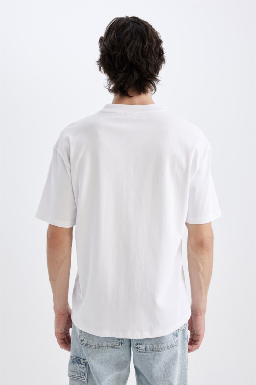 MAN White Oversize Fit Crew Neck Short Sleeve T-shirt