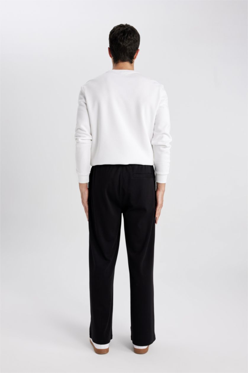 MAN Black Relax Fit Wide Leg Trousers