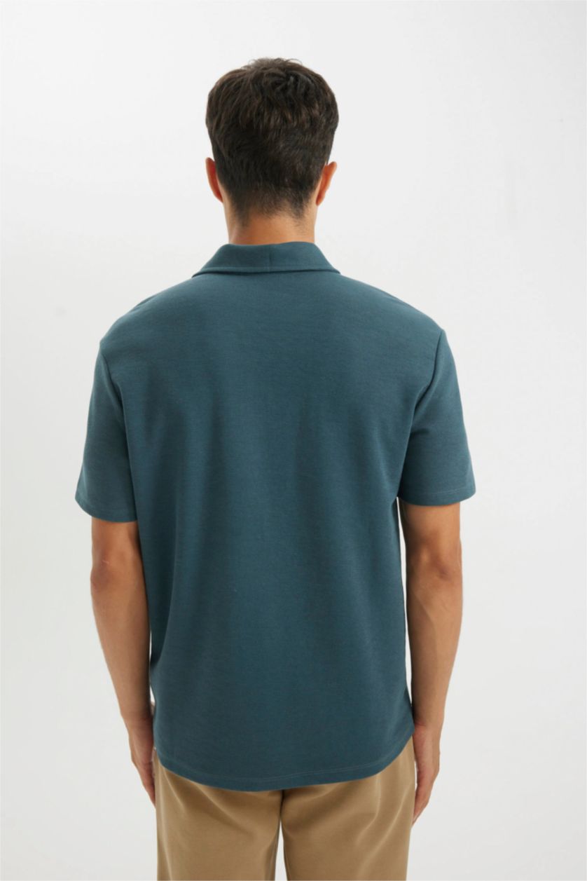Man Petrol New Regular Fit Polo Collar Polo T-Shirt