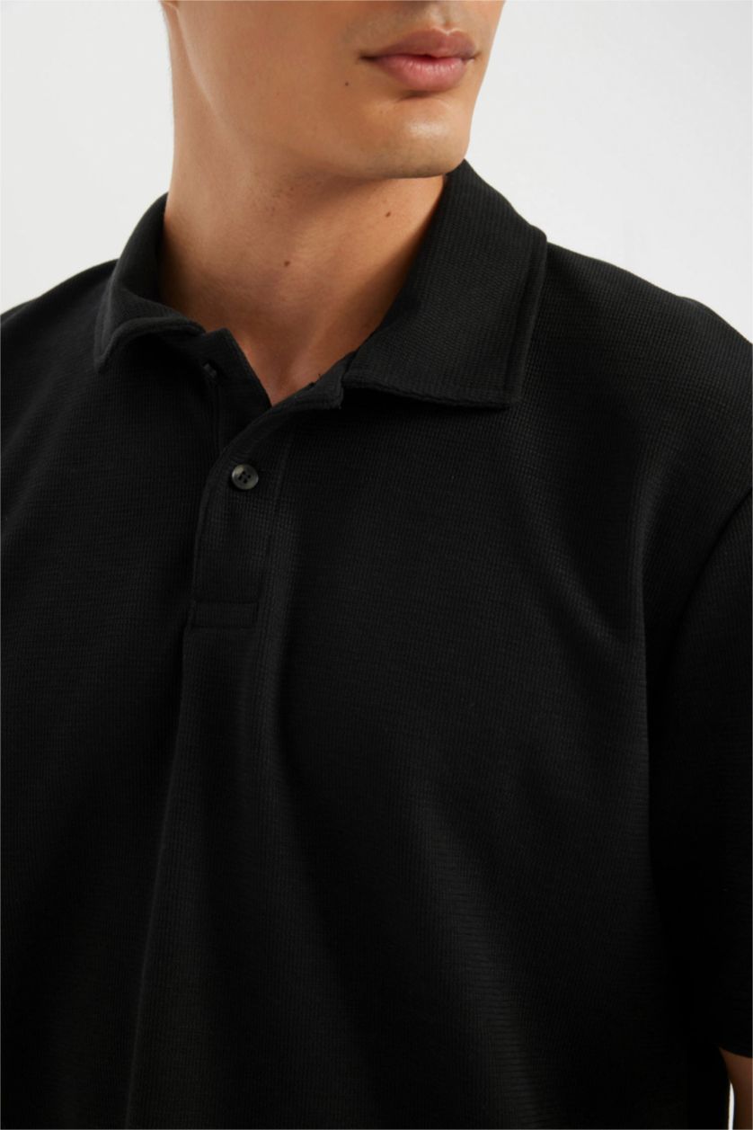 MAN Black New Regular Fit Polo Collar Polo T-Shirt