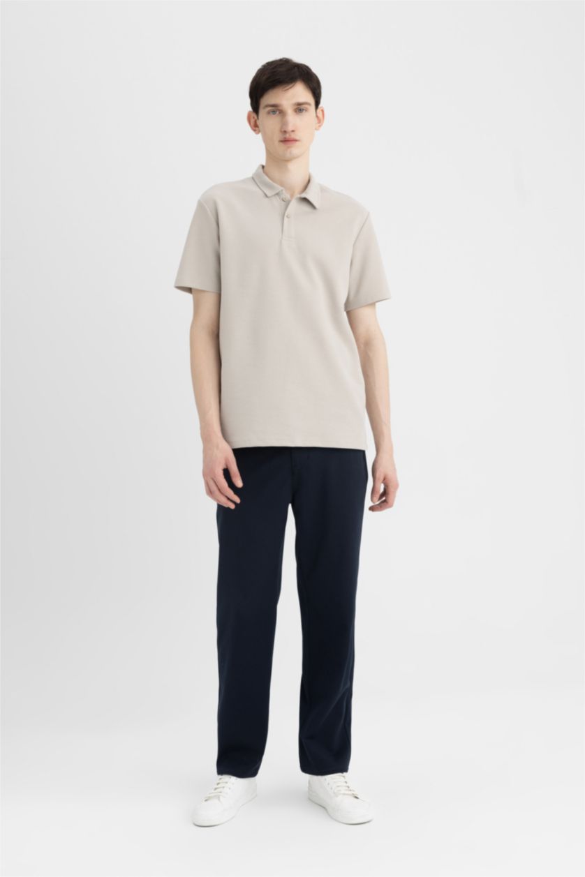 MAN Sand New Regular Fit Short Sleeve Polo T-Shirt