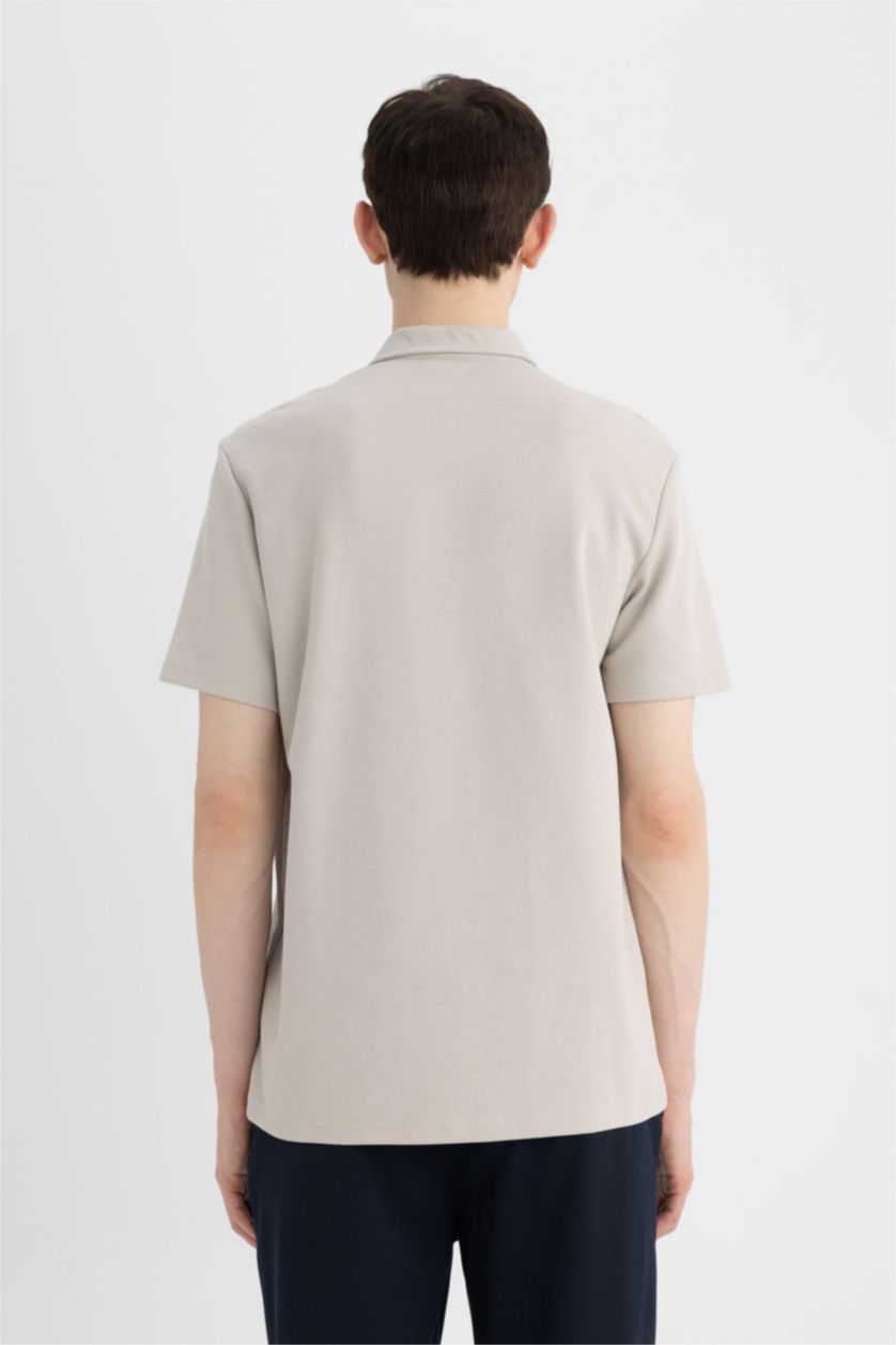 MAN Sand New Regular Fit Short Sleeve Polo T-Shirt