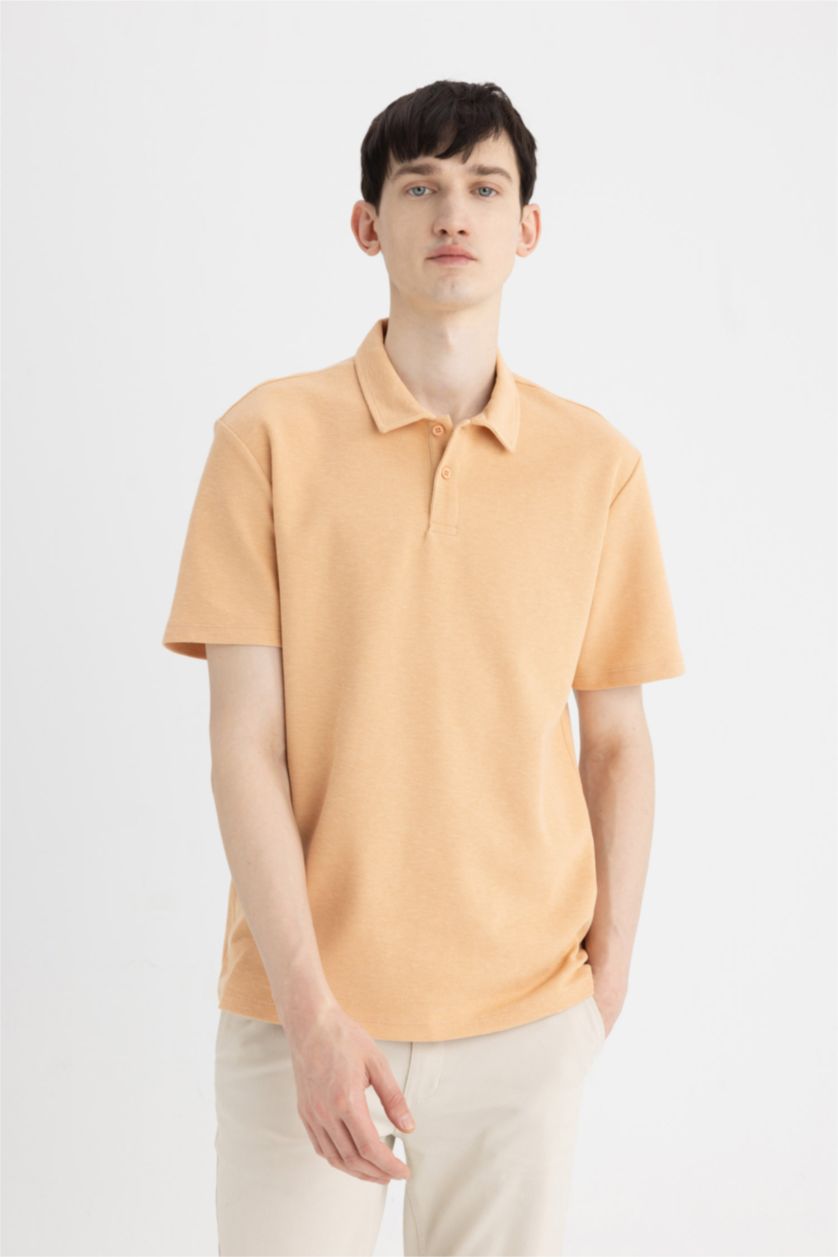 MAN Salmon New Regular Fit Short Sleeve Polo T-Shirt