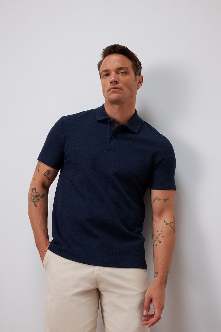 MAN NAVY New Regular Fit Short Sleeve Polo T-Shirt
