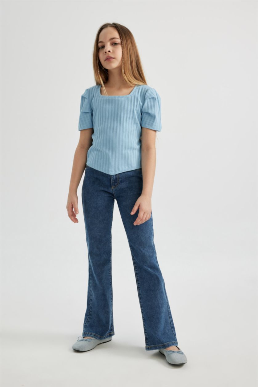 GIRLS & TEENS Blue Girl Flared Leg Jeans