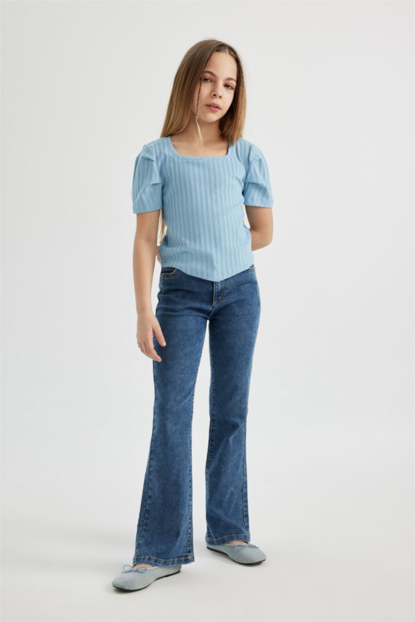 GIRLS & TEENS Blue Girl Flared Leg Jeans