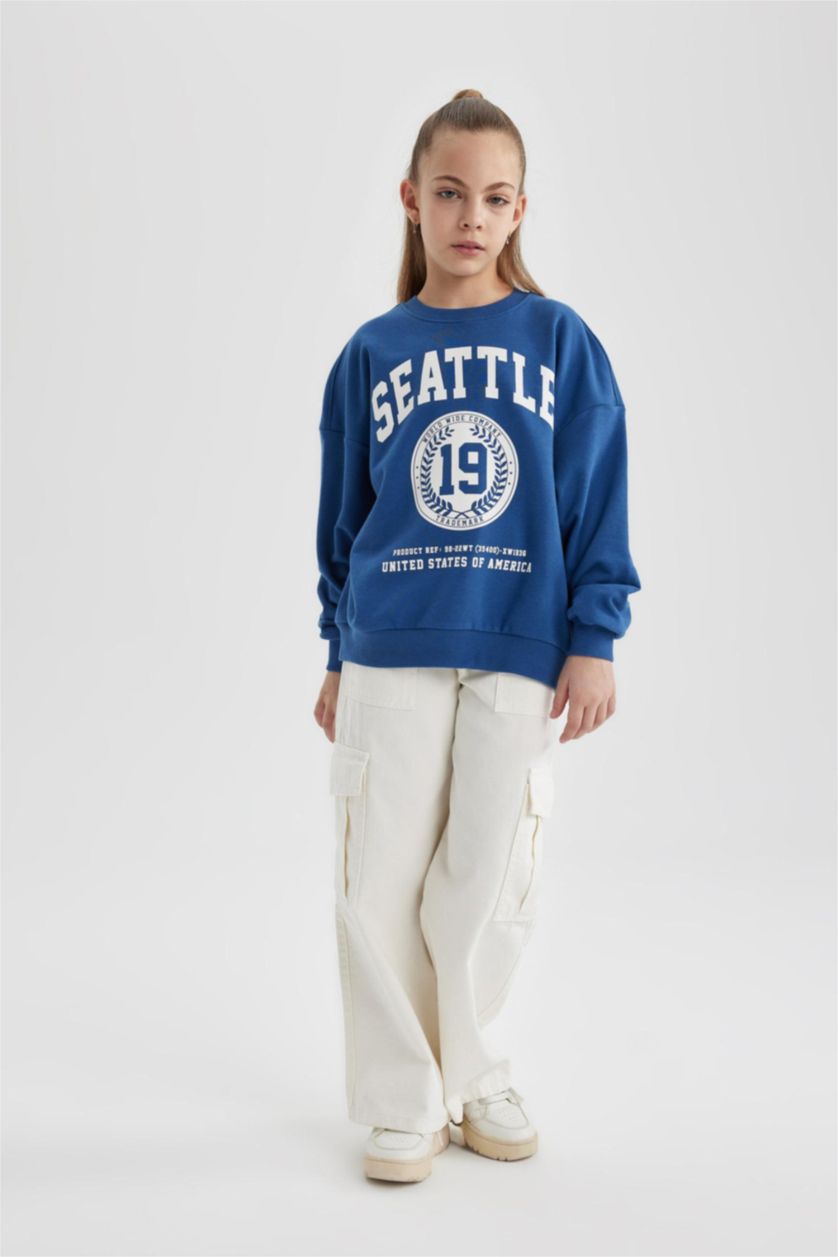 Young Girls - Teen Girls White Girl Cargo Fit Wide Leg Trousers