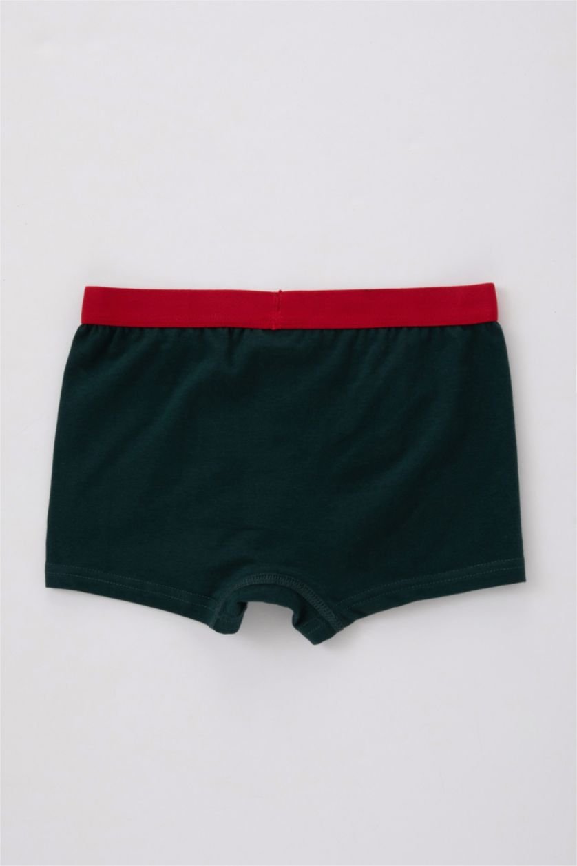 Erkek Çocuk - Genç Erkek Gri Melanj Erkek Çocuk Yılbaşı Temalı 3'lü Boxer