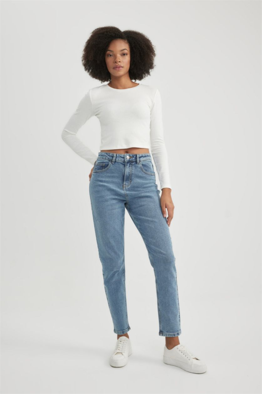 WOMAN Blue Denim Trousers