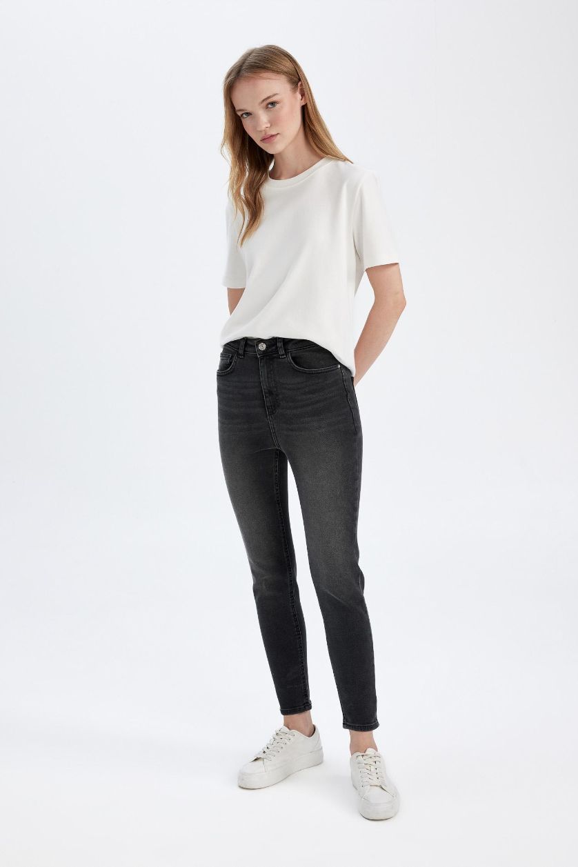 WOMAN Anthracite Skinny Fit High Waist Long Jeans