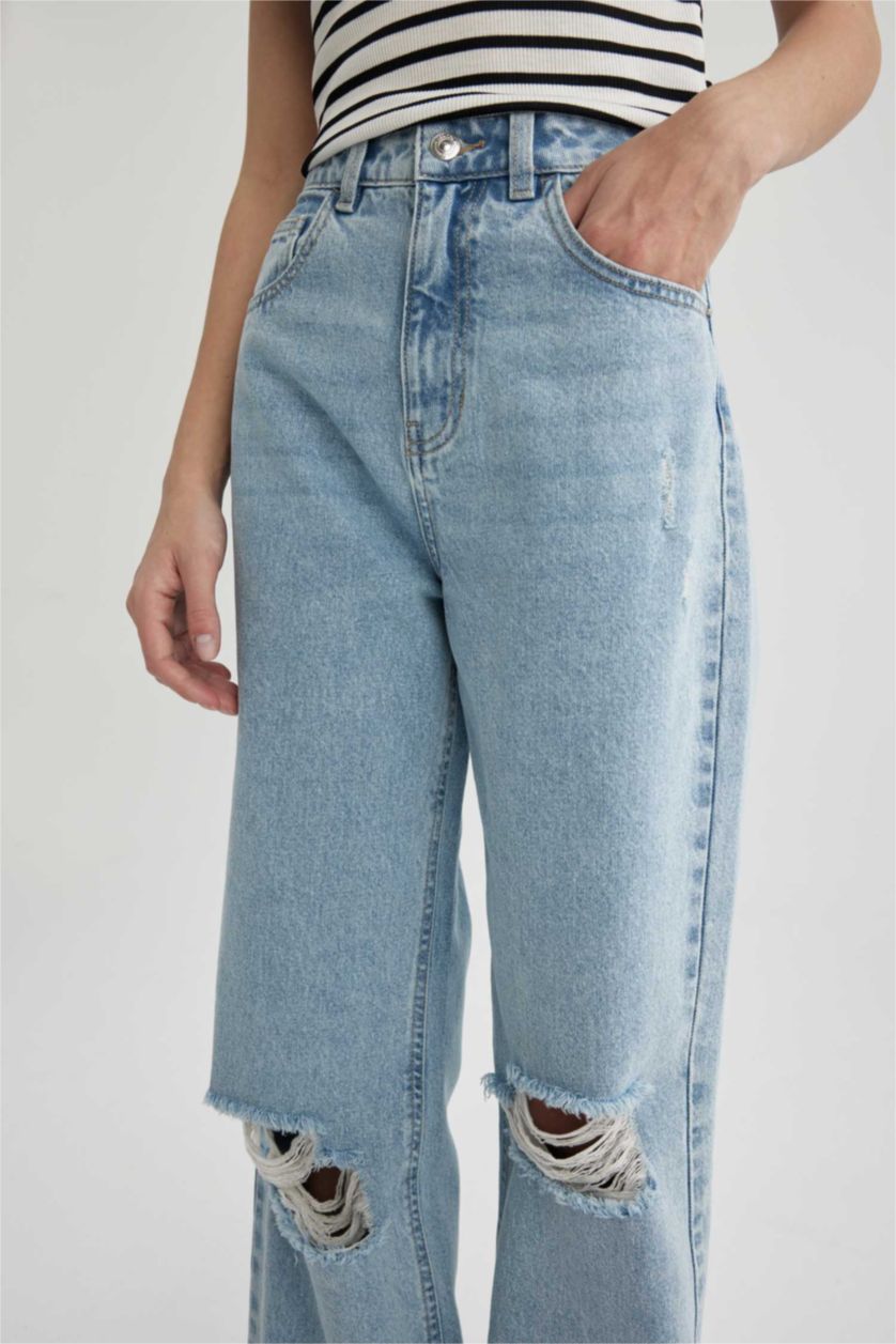 FEMME BLEU Clair Taille haute