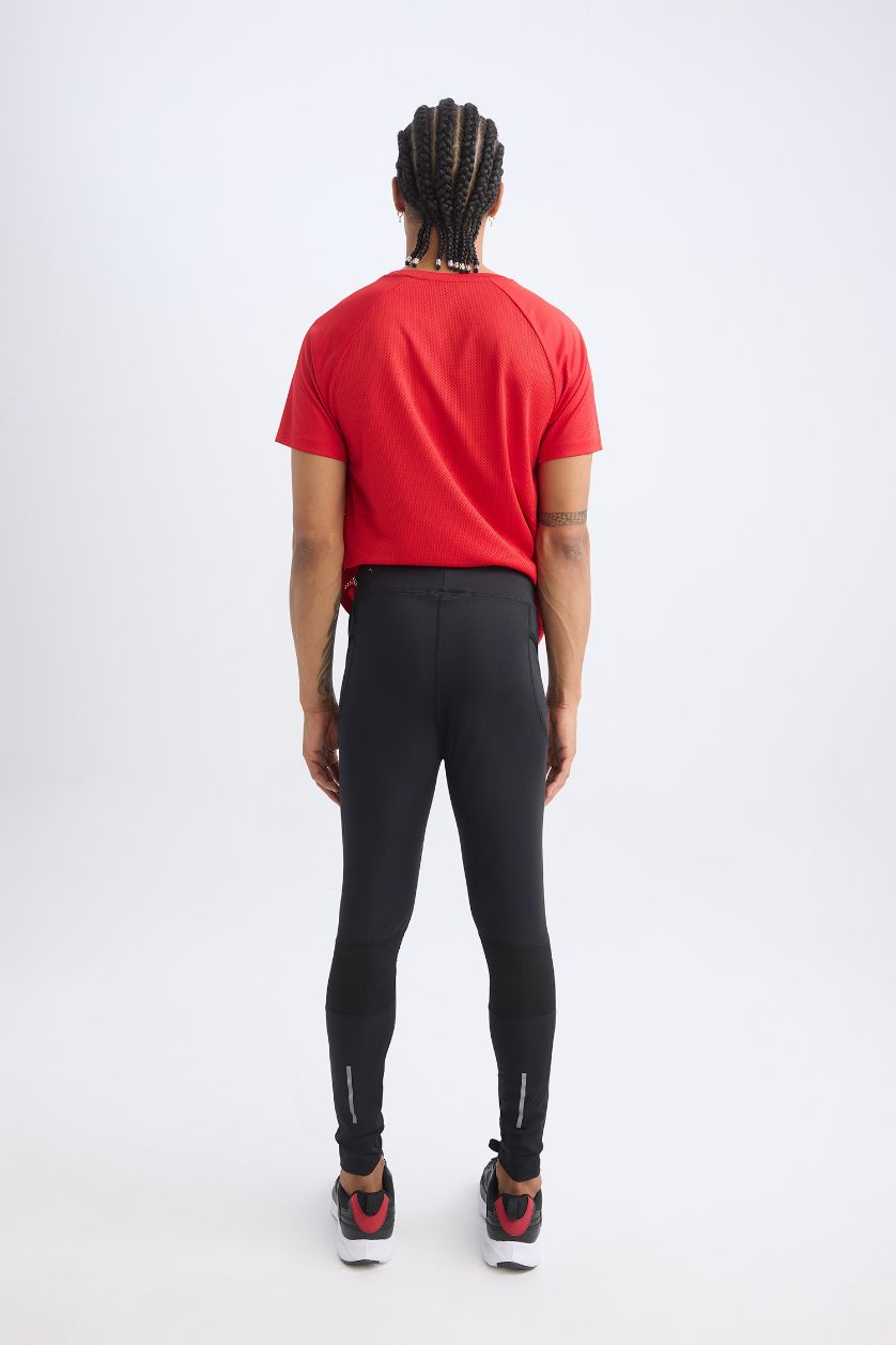 Мужчины Черный Спортивные леггинсы приталенного кроя, DeFactoFit