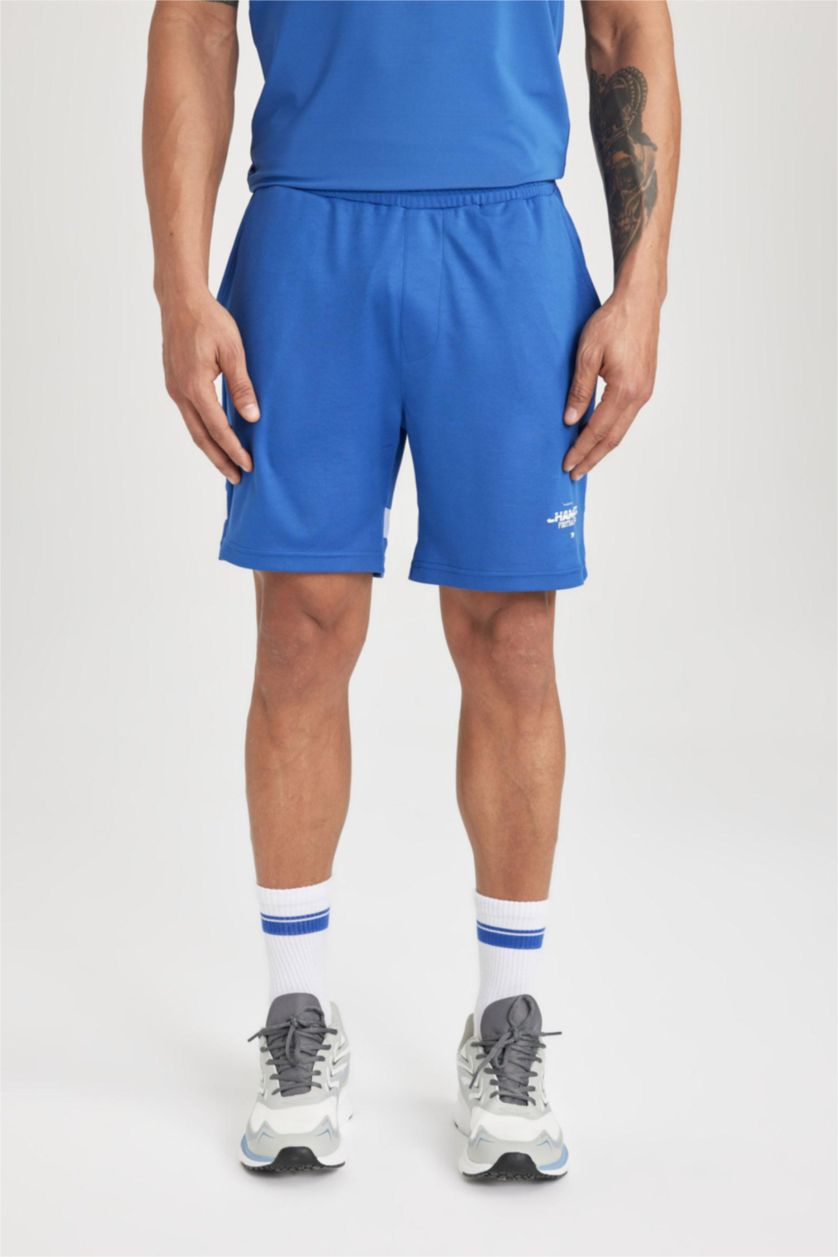 رجال أزرق غامق شورت سليم فيت بجيب مزدوج