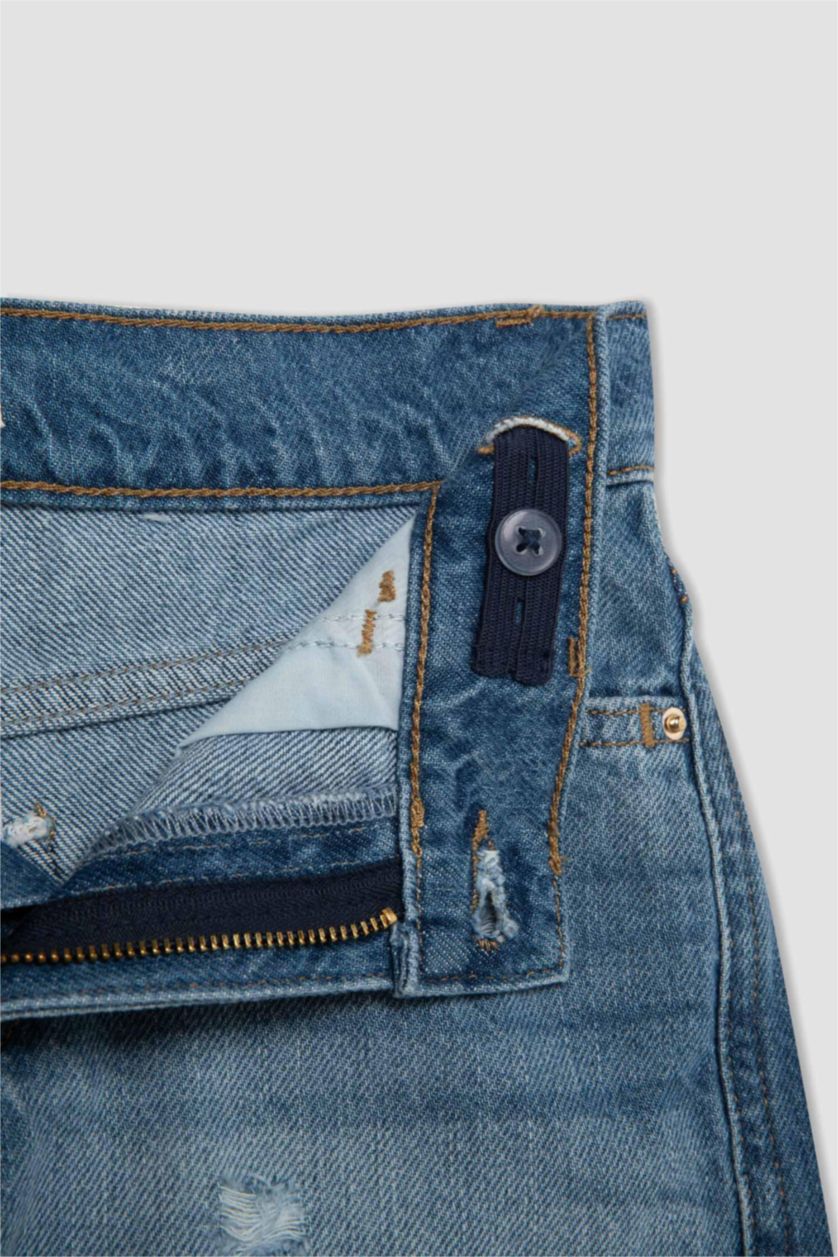 Girls & Teens Blue Girl Ripped Detailed Denim Shorts