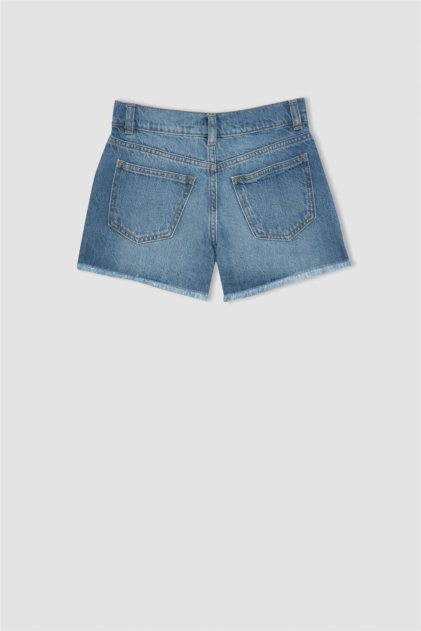Girls & Teens Blue Girl Ripped Detailed Denim Shorts