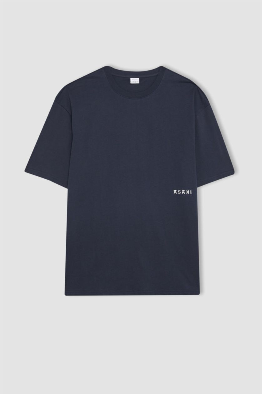 Man NAVY Relax Fit Crew Neck Short Sleeve T-Shirt