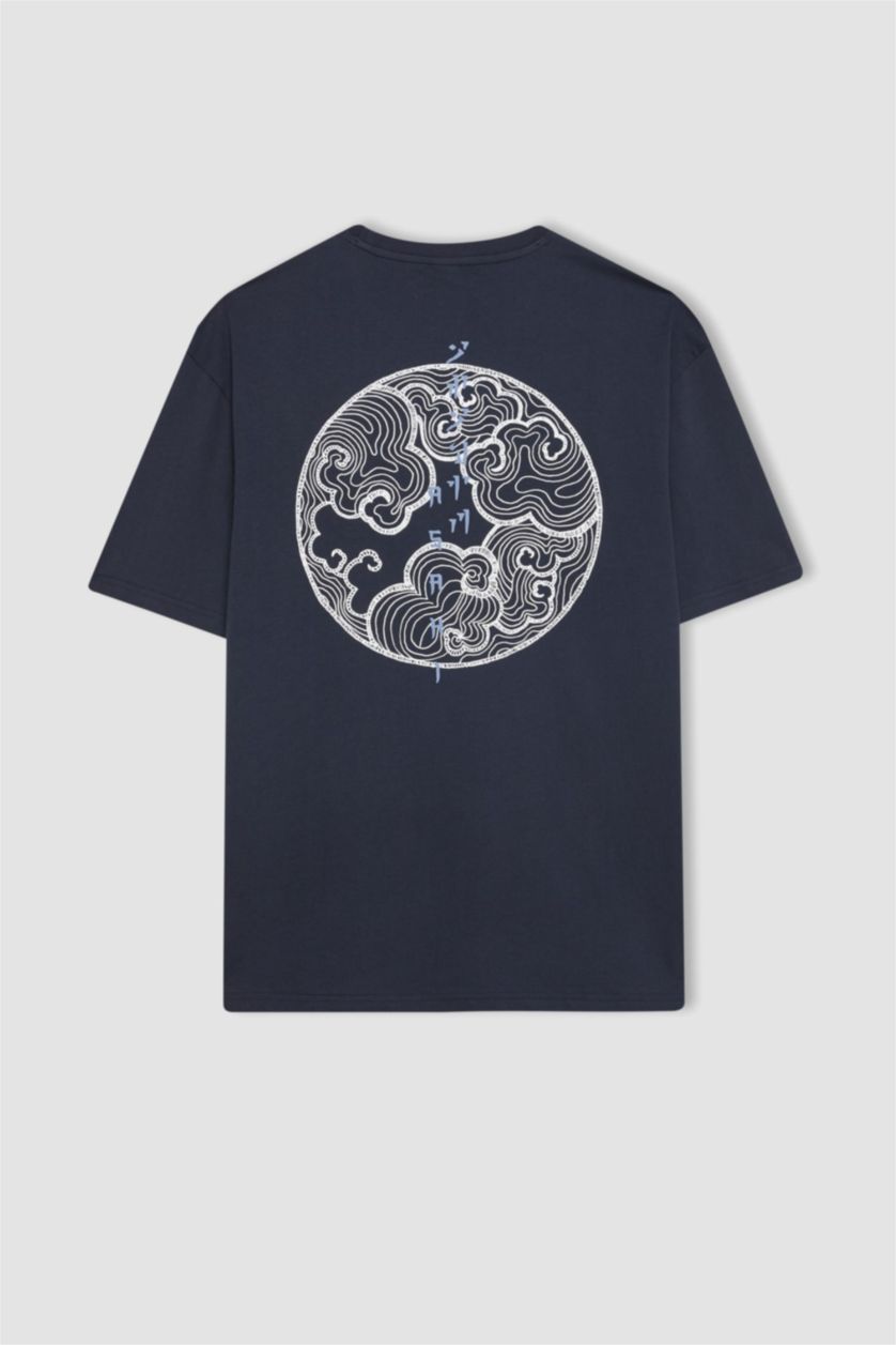 Man NAVY Relax Fit Crew Neck Short Sleeve T-Shirt