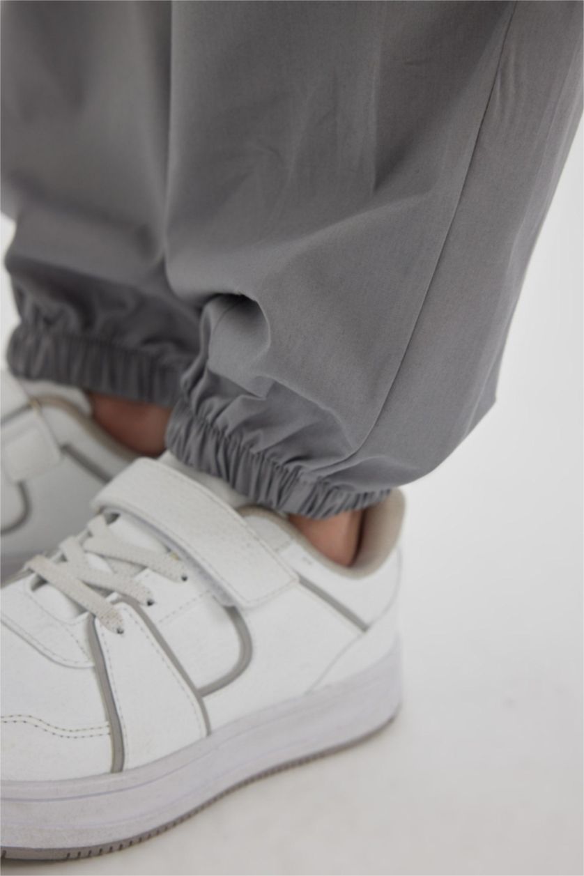 بنات رمادي فاتح سروال كارجو باراشوت بناتي قطن