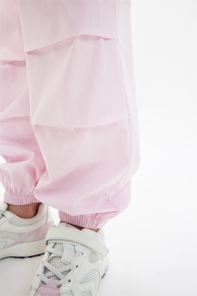 GIRLS & TEENS Pink Girl Parachute Cargo Cotton Trousers