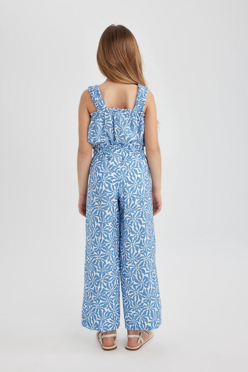 بنات أزرق سروال واسع برجل واسع بجيب