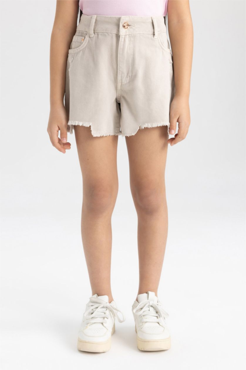 GIRLS & TEENS Beige Girl Denim Shorts