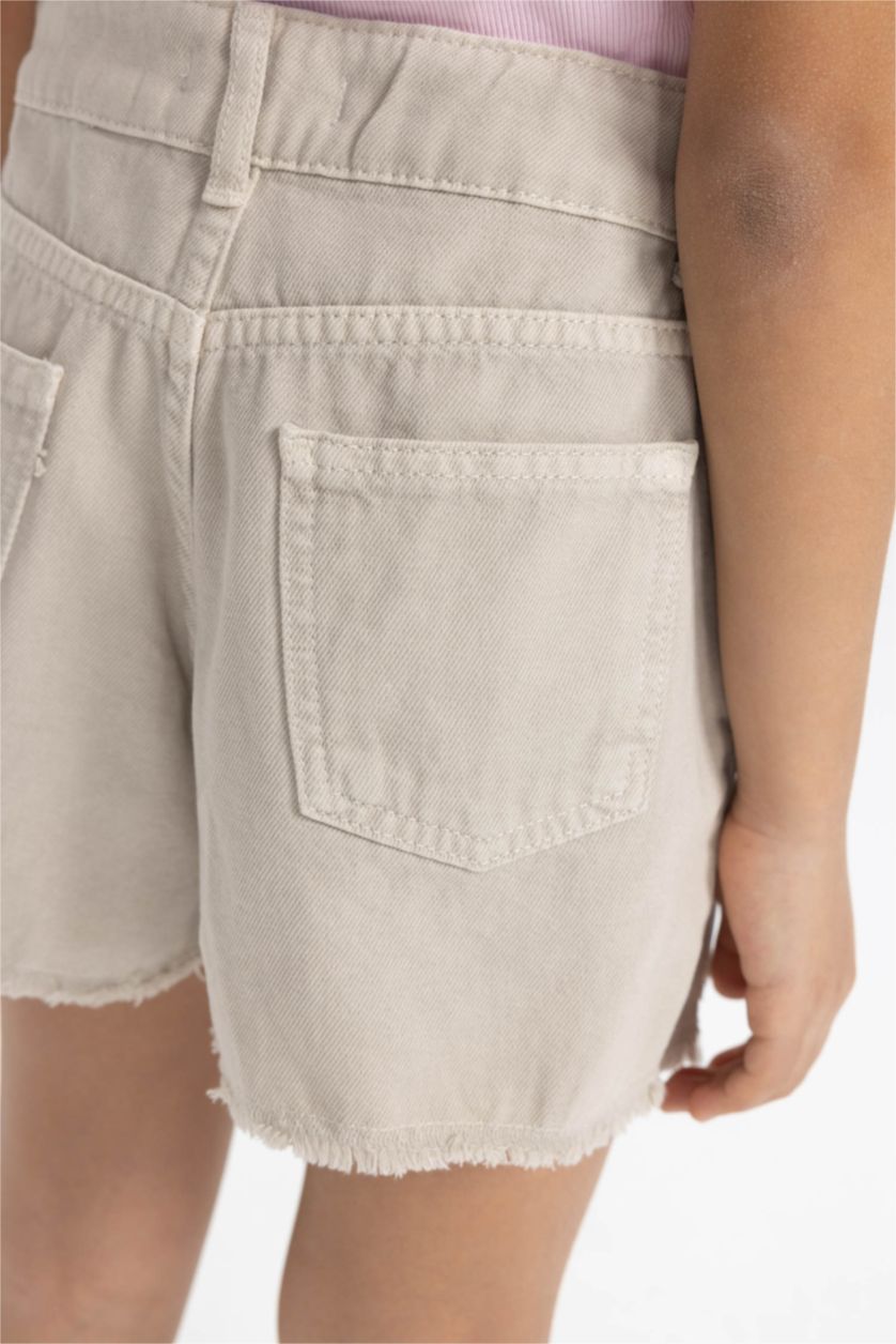 Kız Çocuk - Genç Kız Bej Jean Şort Kız Çocuk