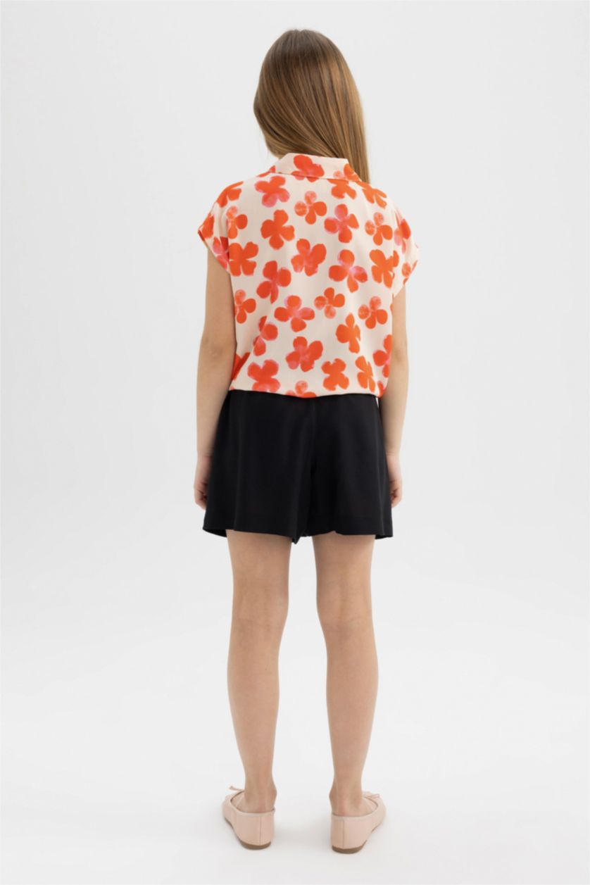 Kız Çocuk - Genç Kız Siyah Viskon Şort Kız Çocuk